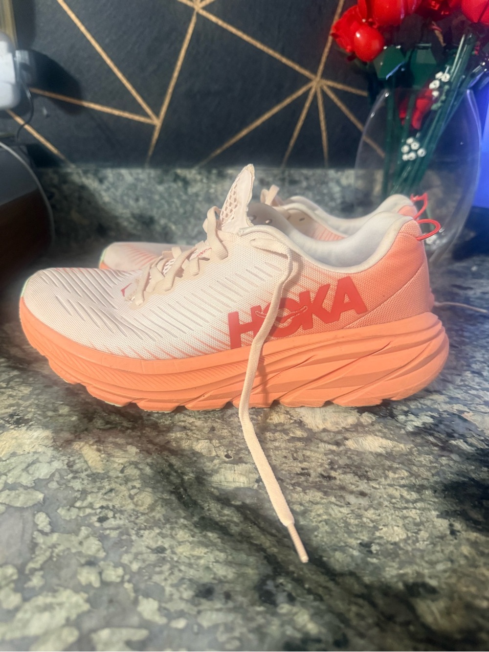 Hoka Coral/Peach Women's Running Sneakers